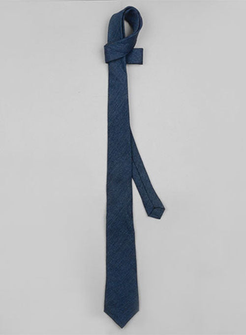 Italian Linen Tie - Denim Indigo - StudioSuits