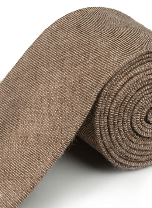 Italian Linen Tie - Denim Brown - StudioSuits