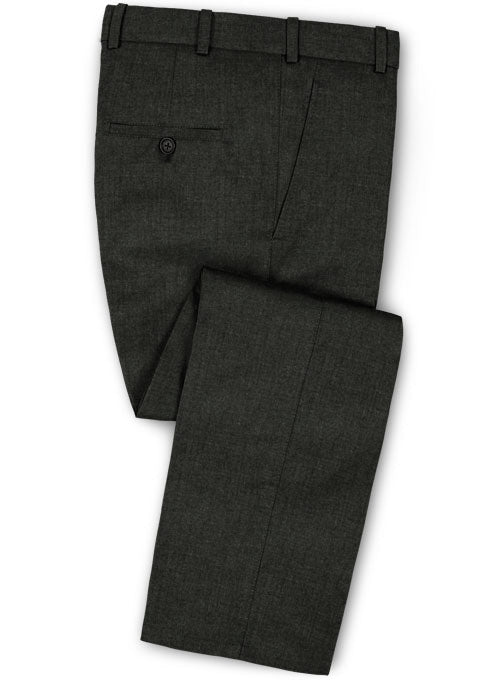 Italian Charcoal Angora Wool Pants - StudioSuits