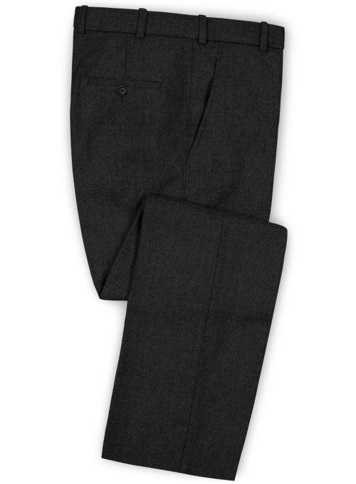 Italian Charcoal Wool Pants - StudioSuits