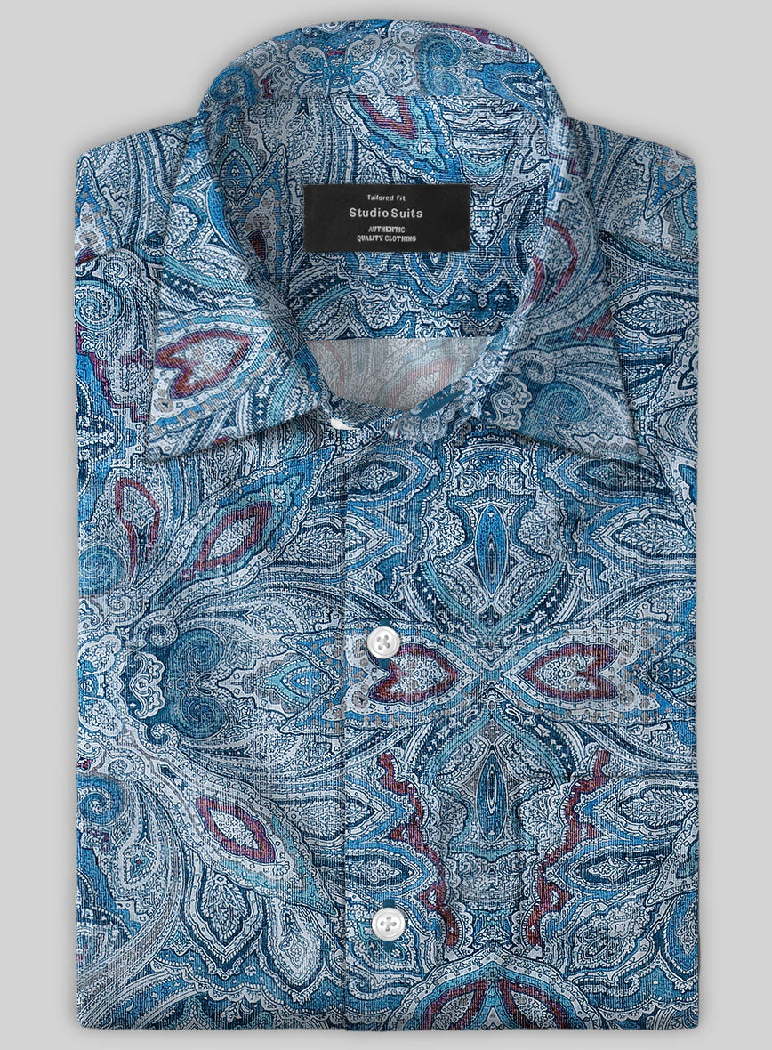 Italian Cotton Alaxi Paisley Shirt - StudioSuits