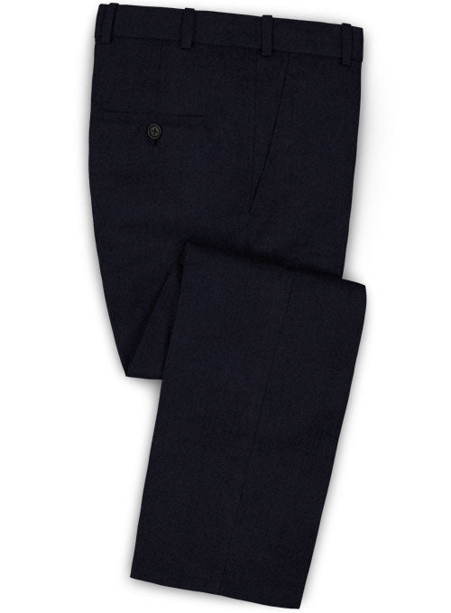 Italian Dark Navy Wool Pants - StudioSuits