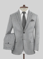 Italian Gray Stripe Cashmere Wool Suit - StudioSuits
