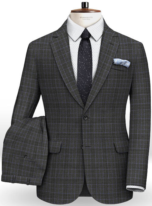 Italian Ritz Checks Angora Wool Suit - StudioSuits