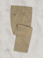 Italian Beige Cotton Stretch Pants - StudioSuits