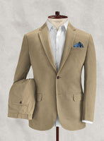 Italian Beige Cotton Stretch Suit - StudioSuits