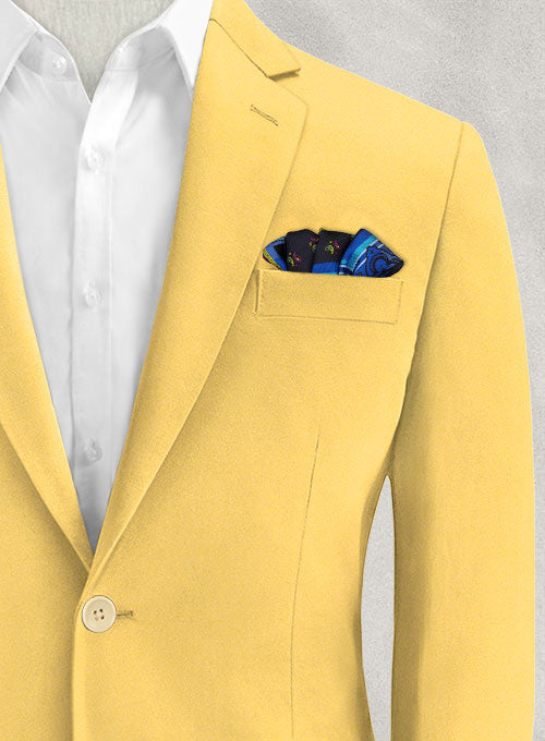 Italian Biella Yellow Cotton Jacket - StudioSuits