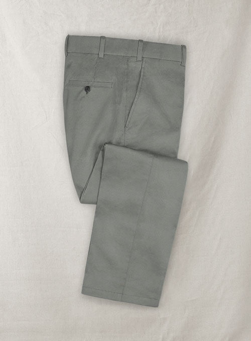 Italian Brushed Cotton Light Gray Pants - StudioSuits