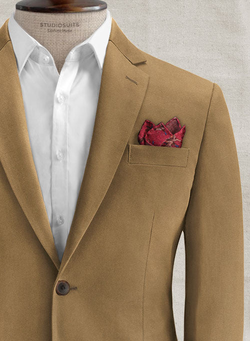 Italian Brushed Cotton Tan Suit - StudioSuits