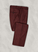 Italian Cerise Houndstooth Tweed Pants - StudioSuits