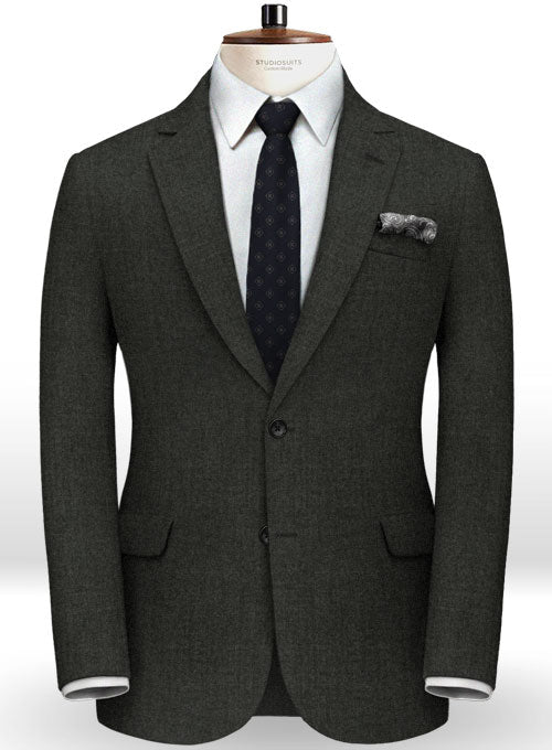 Italian Charcoal Angora Wool Suit - StudioSuits