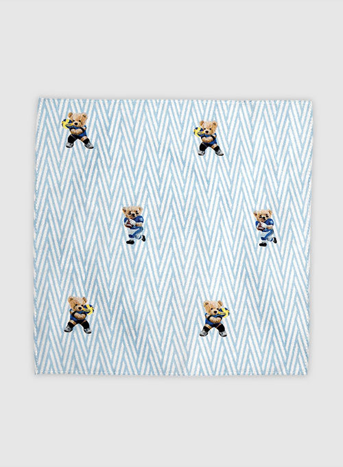 Italian Cotton Pocket Square - Sporty Bear - StudioSuits