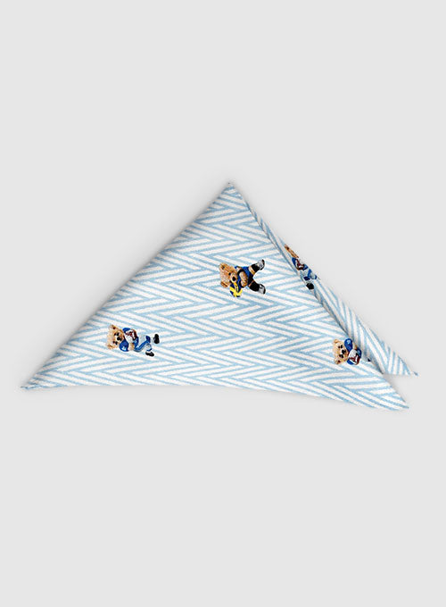 Italian Cotton Pocket Square - Sporty Bear - StudioSuits