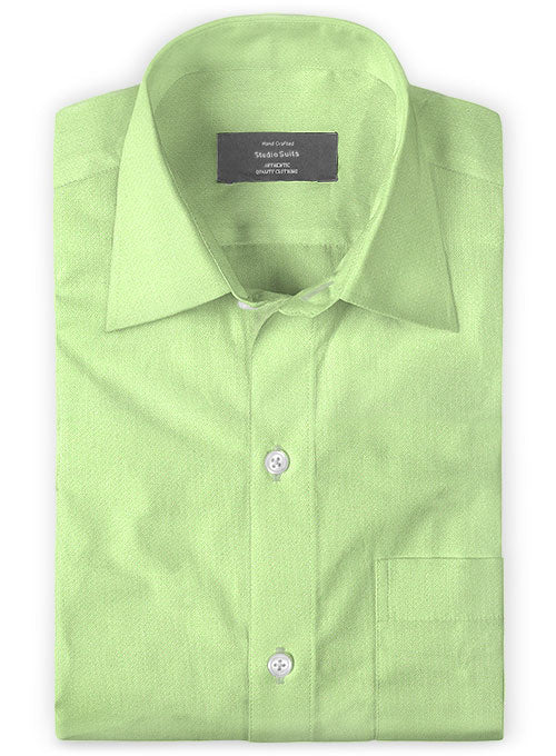 Italian Cotton Twill Green Shirt - StudioSuits