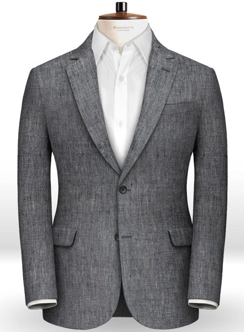 Italian Denim Blue Linen Suit - StudioSuits