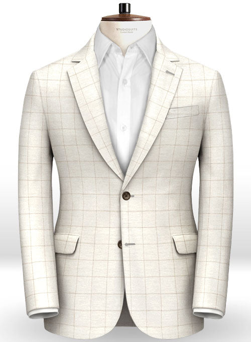 Italian Ecru Linen Suit - StudioSuits