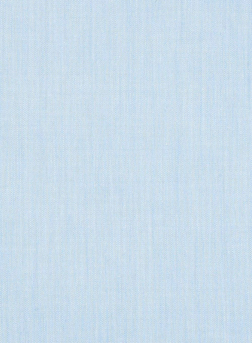 Italian Fine Herringbone Blue Shirt - StudioSuits