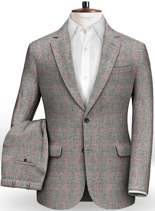 Italian Golf Gray Linen Suit - StudioSuits