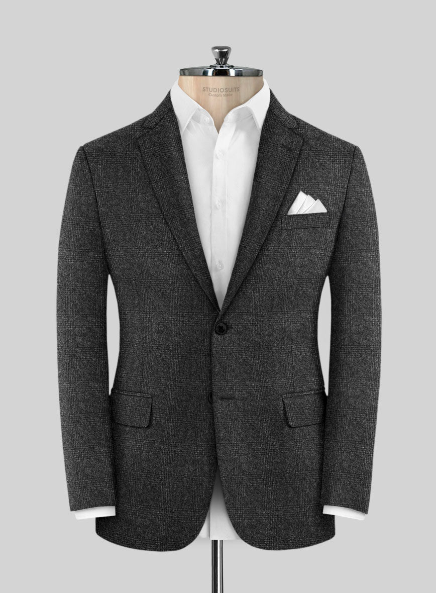 Italian Afaola Charcoal Wool Jacket - StudioSuits