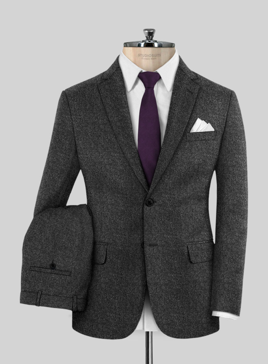 Italian Afaola Charcoal Wool Suit - StudioSuits