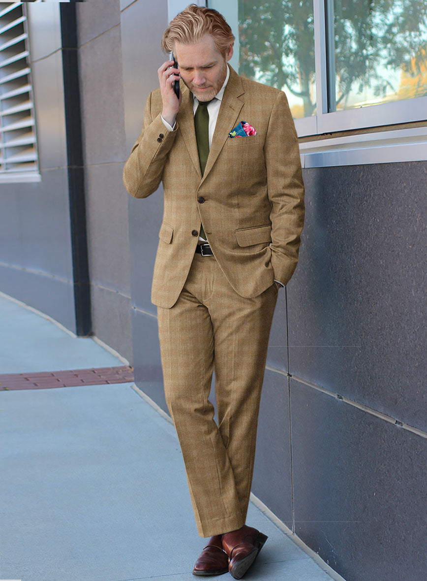 Italian Ainero Mocha Wool Suit - StudioSuits