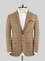 Italian Anbino Camel Brown Wool Jacket - StudioSuits