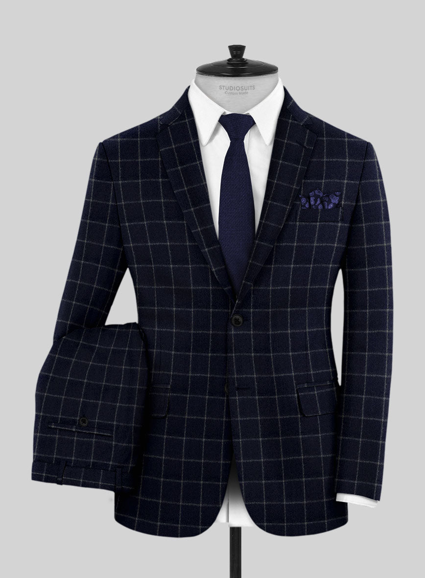 Italian Anigo Blue Wool Suit - StudioSuits