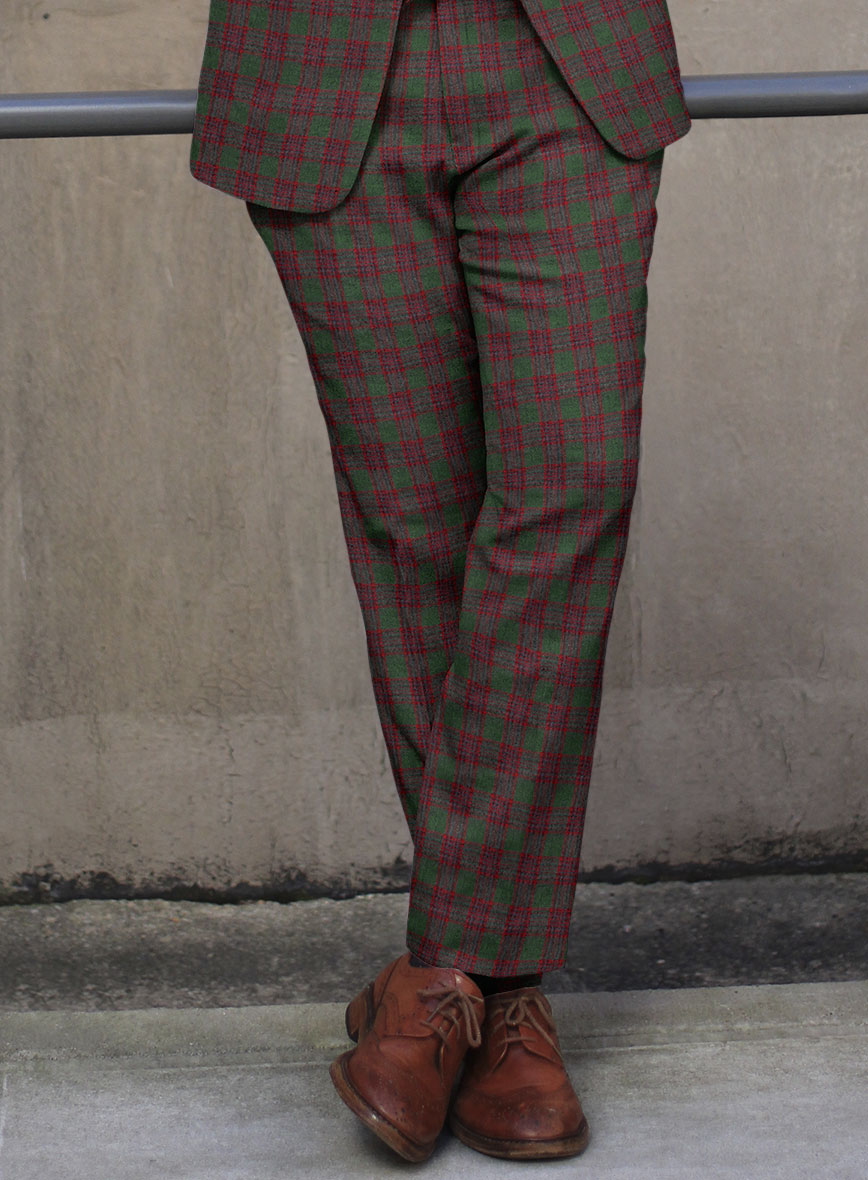 Italian Antio Checks Tweed Pants - StudioSuits