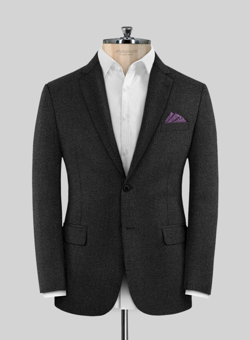 Italian Arllo Charcoal Wool Jacket - StudioSuits