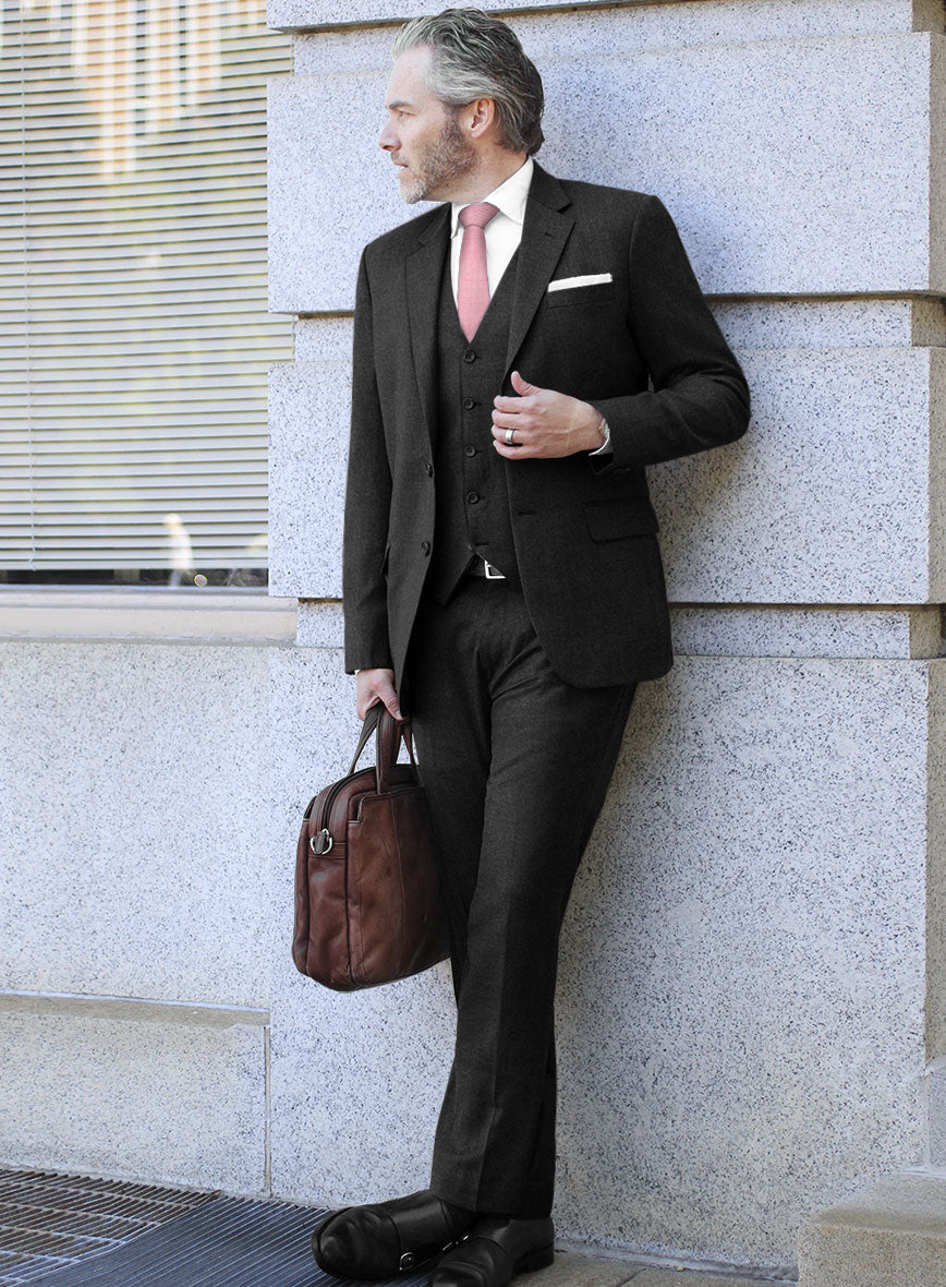 Italian Arllo Charcoal Wool Suit - StudioSuits