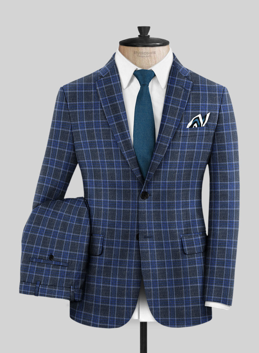 Italian Narodo Blue Wool Suit - StudioSuits