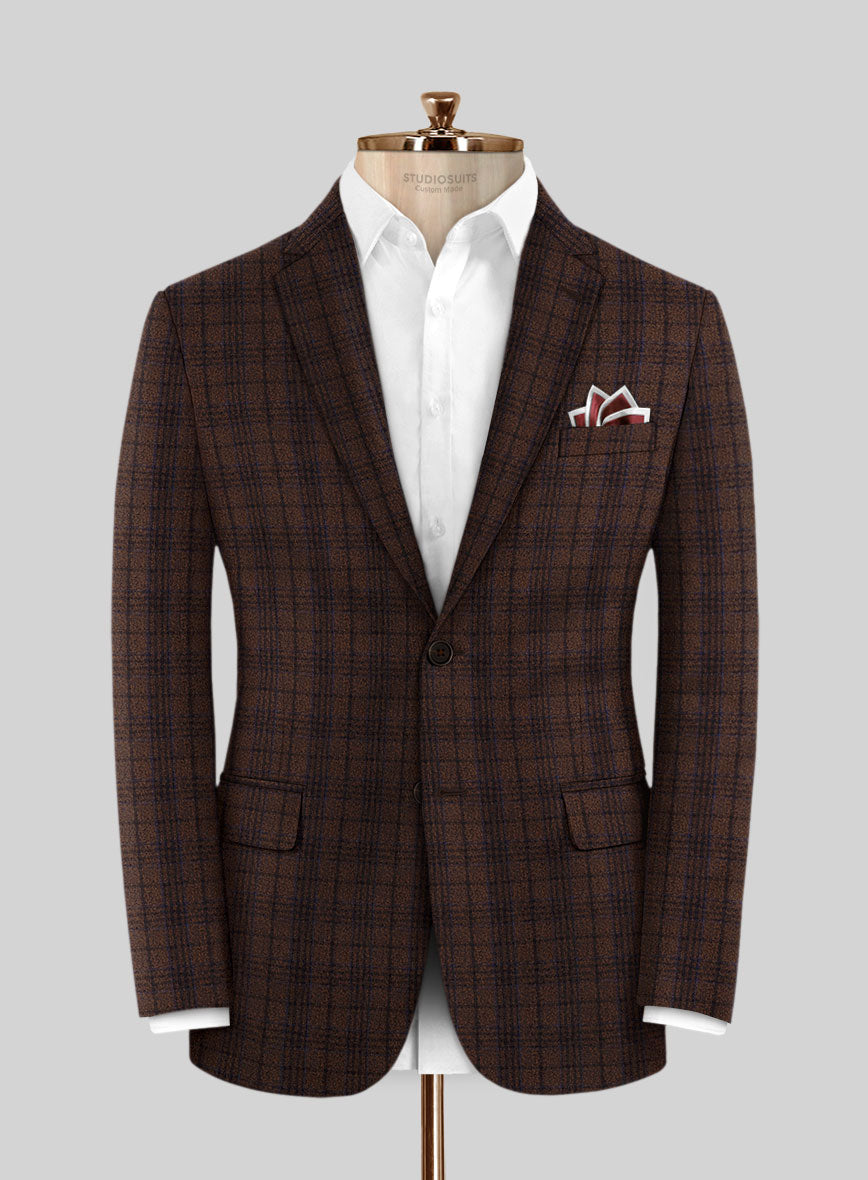Italian Aspar Brunette Wool Jacket - StudioSuits