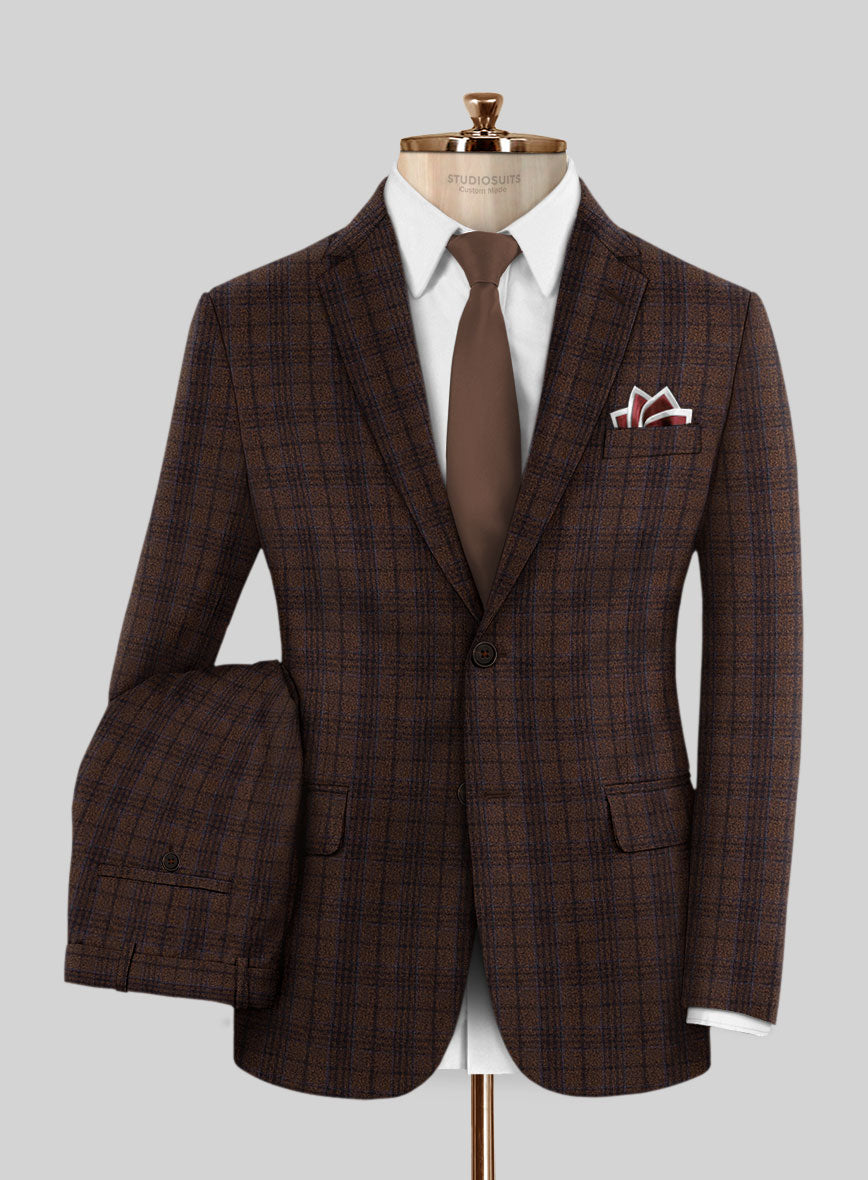 Italian Aspar Brunette Wool Suit - StudioSuits