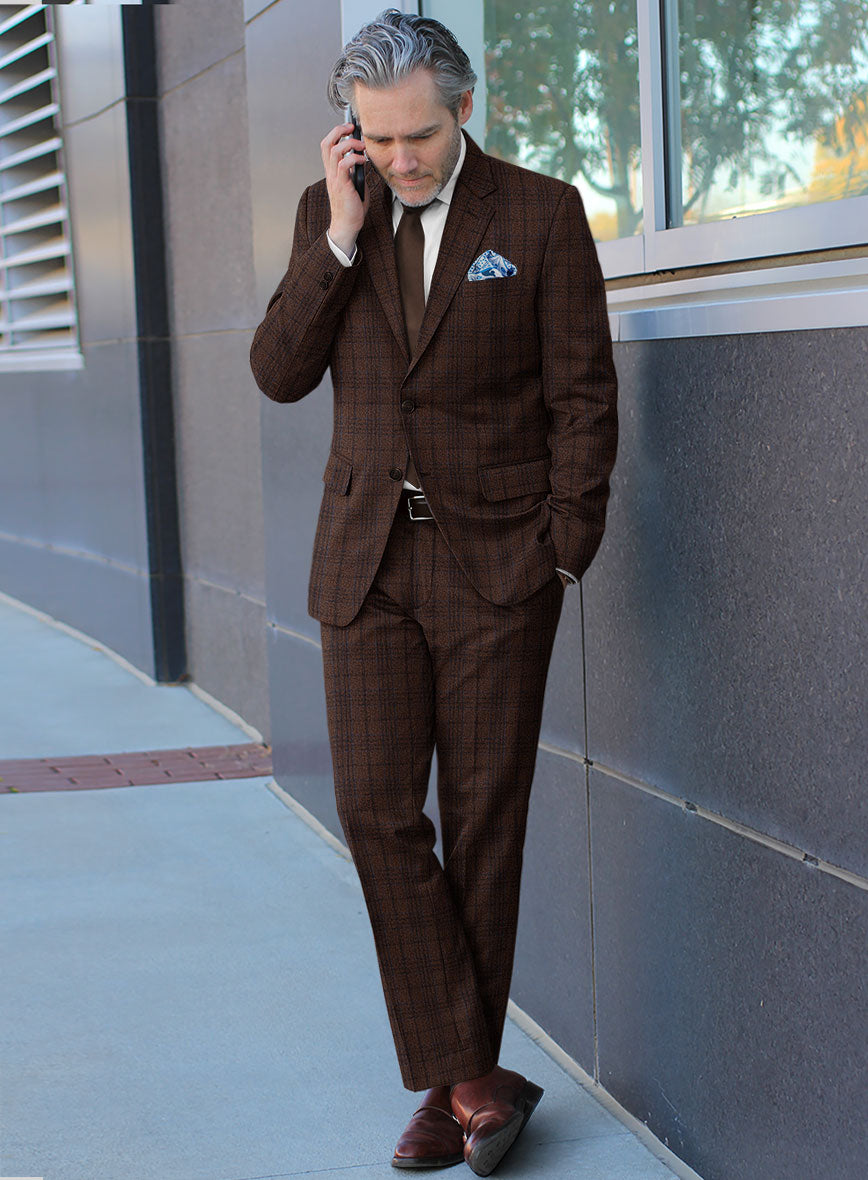 Italian Aspar Brunette Wool Suit - StudioSuits