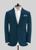 Italian Astronaut Blue Cotton Stretch Jacket - StudioSuits