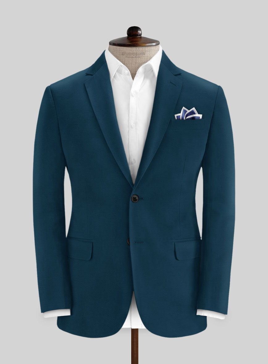 Italian Astronaut Blue Cotton Stretch Suit - StudioSuits