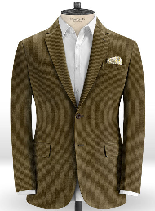 Italian Beige Thick Corduroy Suit - StudioSuits