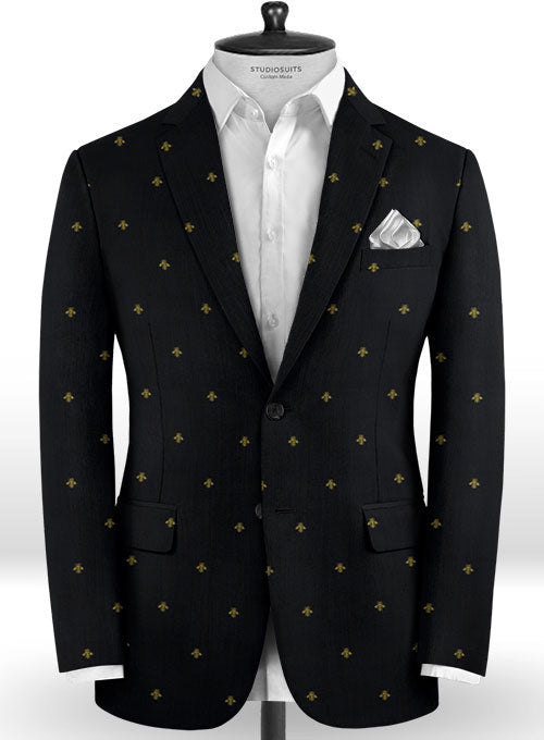 Italian Black Bee Wool Suit - StudioSuits