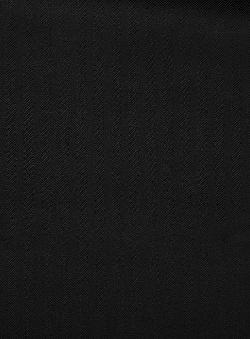 Italian Black Herringbone Shirt - StudioSuits
