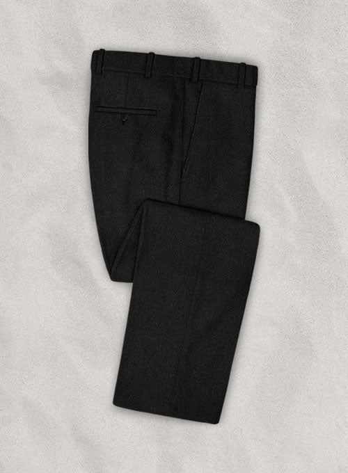 Italian Black Tweed Pants - StudioSuits