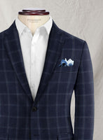 Reda Blue Checks Wool Jacket - StudioSuits