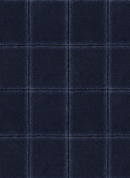 Reda Blue Checks Wool Pants - StudioSuits
