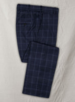 Reda Blue Checks Wool Pants - StudioSuits