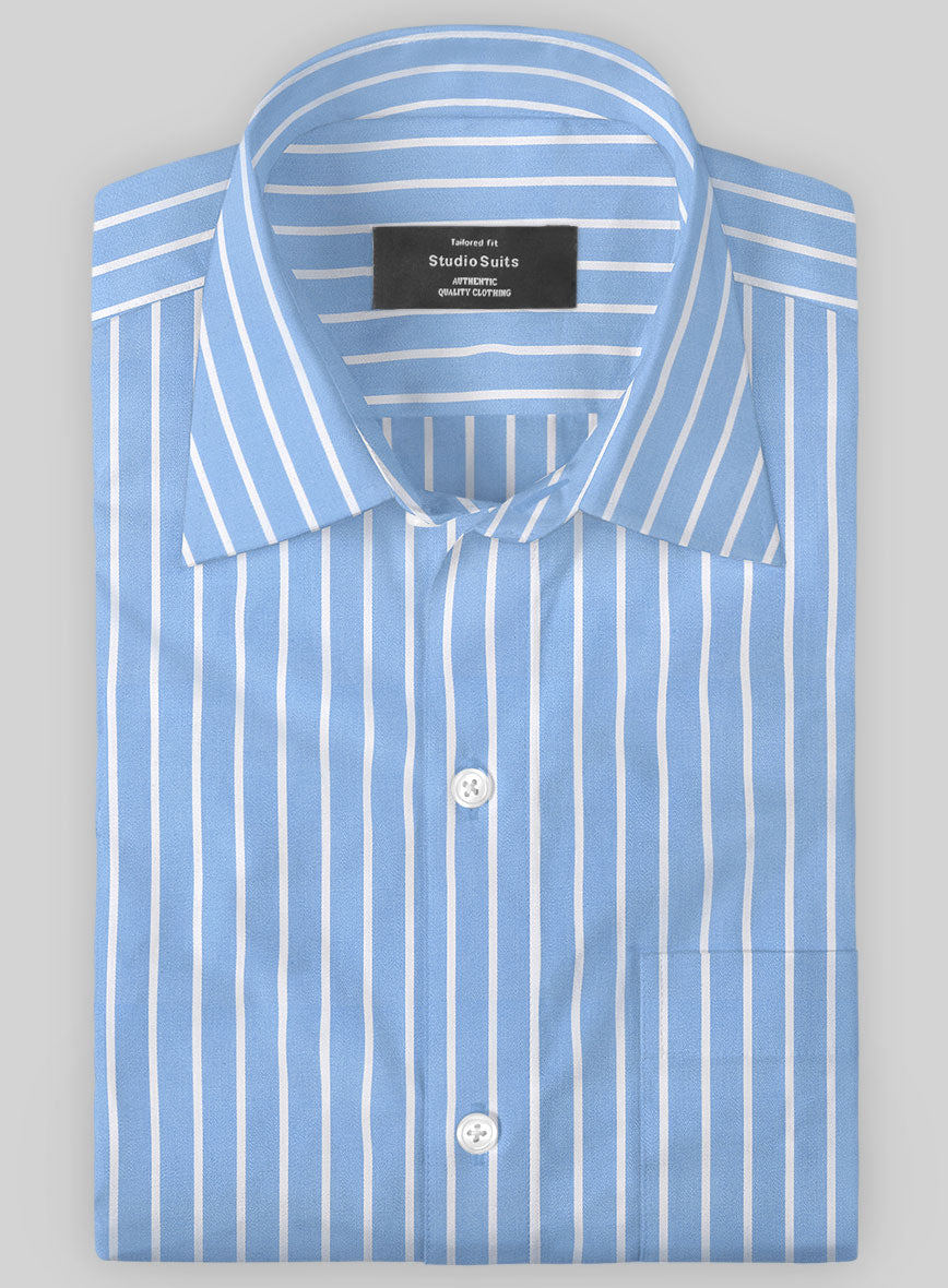 Italian Blue Class Stripe Shirt - StudioSuits