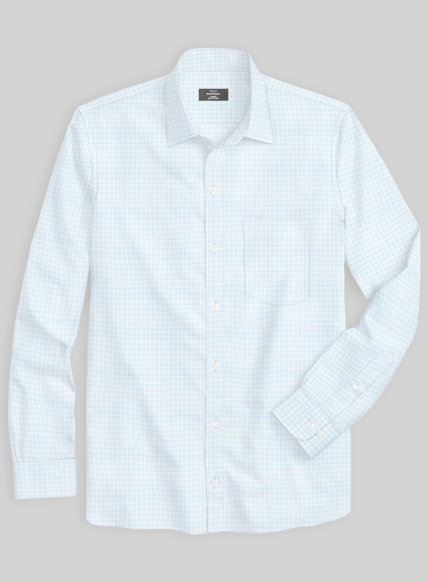 Italian Blue Grid Shirt - StudioSuits