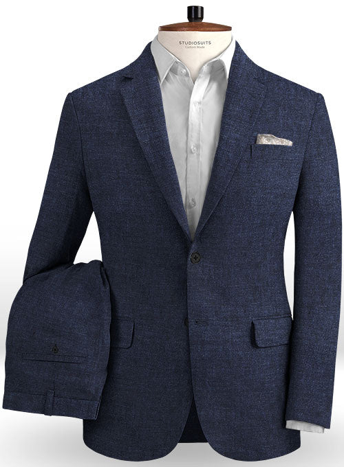 Italian Blue Khyber Linen Suit - StudioSuits