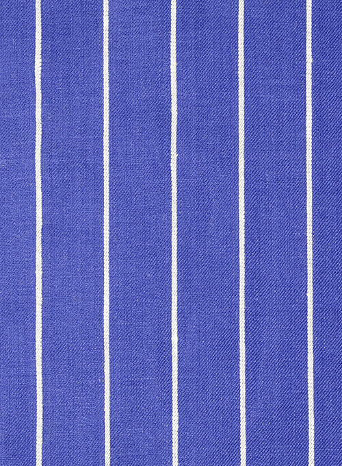 Italian Blue Stripe Linen Jacket - StudioSuits