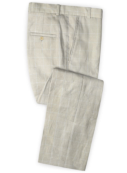 Italian British Checks Linen Pants - StudioSuits