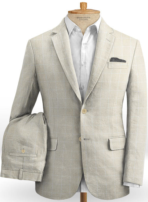 Italian British Checks Linen Suit - StudioSuits