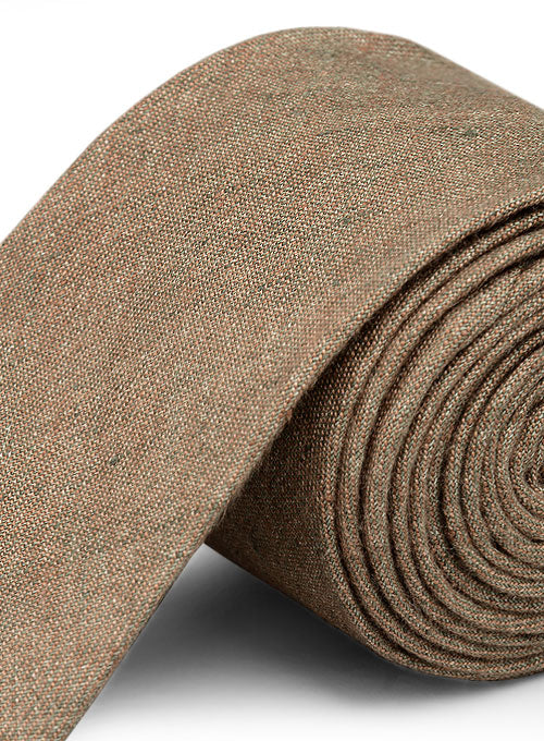 Italian Linen Tie - Burnt Brown - StudioSuits